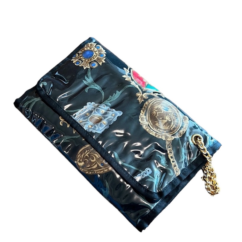 Medallion Chain print folding cosmetic jewelry travel bag